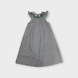 Silly Goose Hand Smocked Whale Gingham Plaid Dress